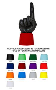 UltimateHand Foam Finger Black Hand/Jersey Combo