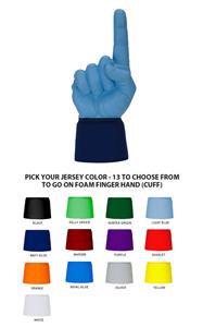 UltimateHand Foam Finger Lt Blue Hand/Jersey Combo