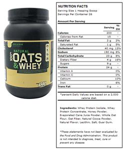 Optimum Nutrition Natural 100% Oats & Whey