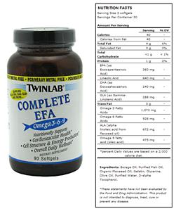 TwinLab Complete EFA Omega 3-6-9 Fatty Acids Supp.