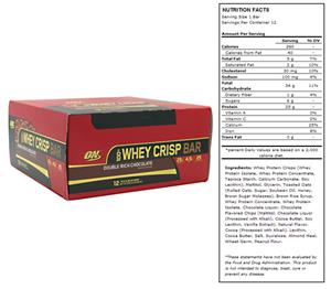 Optimum Nutrition 100%Whey Crisp Bar Dbl Rich Choc