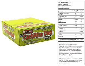 Doctors CarbRite Sugar Free Bar Choc Banana Nut