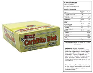 Doctors CarbRite Sugar Free Bar Lemon Meringue