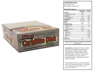 Doctors CarbRite Sugar Free Bar Toasted Coconut