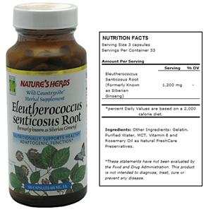 Nature's Herbs Eleutherococcus Senticosus Root