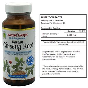 Nature's Herbs Korean Ginseng Root Supplement