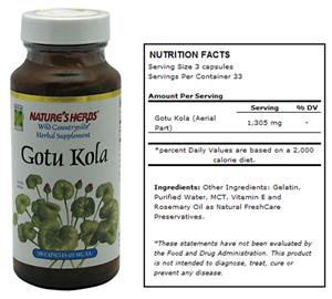 Nature's Herbs Gotu Kola Herbal Supplement