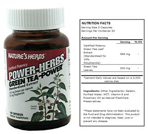 Nature's Herbs Power-Herbs Green Tea-Power Suppl.