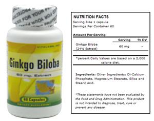 Vitalabs Ginkgo Biloba Herbal Supplement