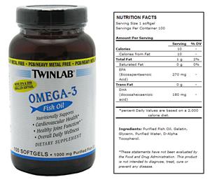 TwinLab Omega-3 Fish Oil Supplement