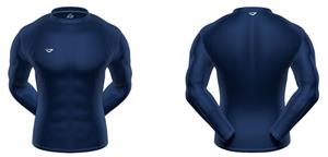 KZONE Warm Long Sleeve Shirt Tight Fit Navy