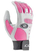 ACACIA Youth Pink Home Run Baseball Batting Gloves ACACIA Youth Pink Home Run Baseball Batting Gloves