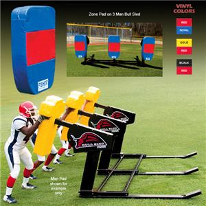 Fisher 3 Man Football Bull Sleds w/ Zone Pads