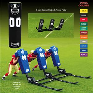 Fisher 3 Man Football Boomer Sleds w/ Round Pads
