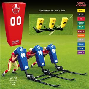 Fisher 3 Man Football Boomer Sleds w/ "V" Pads