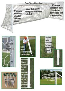 6.5x12 Golden Goal 44 Element-PM Alum. Soccer Goal