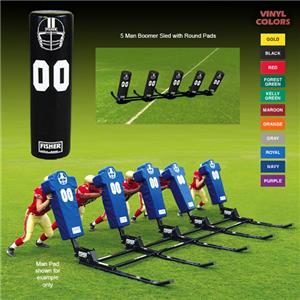 Fisher 5 Man Football Boomer Sleds w/ Round Pads