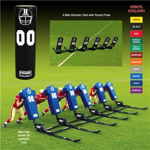 Fisher 6 Man Football Boomer Sleds w/ Round Pads