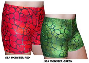 Spandex 4" Sports Shorts - Sea Monster Print