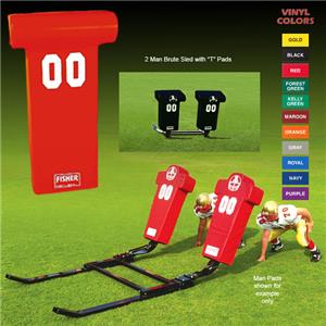 Fisher 2 Man Football Brute Sleds w/ "T" Pads