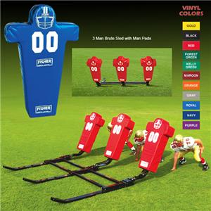 Fisher 3 Man Football Brute Sleds w/ Man Pads