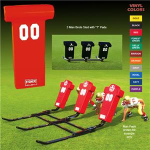 Fisher 3 Man Football Brute Sleds w/ "T" Pads