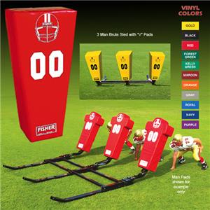 Fisher 3 Man Football Brute Sleds w/ "V" Pads