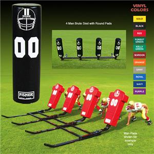 Fisher 4 Man Football Brute Sleds w/ Round Pads