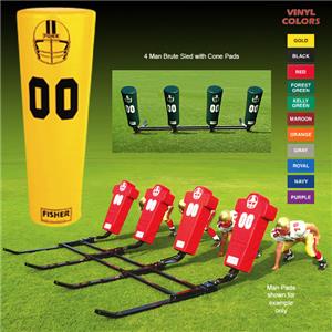 Fisher 4 Man Football Brute Sleds w/ Cone Pads