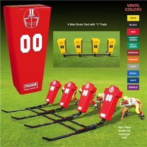 Fisher 4 Man Football Brute Sleds w/ "V" Pads