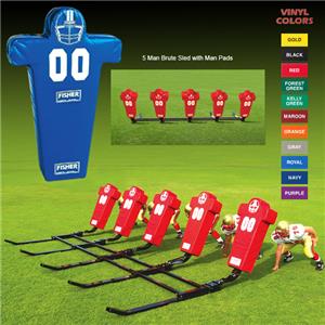 Fisher 5 Man Football Brute Sleds w/ Man Pads