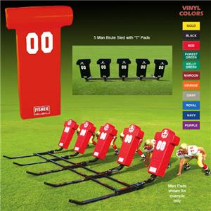 Fisher 5 Man Football Brute Sleds w/ "T" Pads