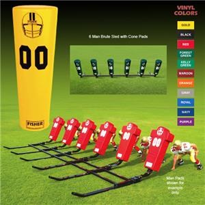 Fisher 6 Man Football Brute Sleds w/ Cone Pads
