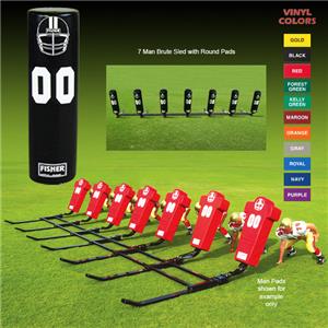 Fisher 7 Man Football Brute Sleds w/ Round Pads