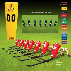 Fisher 7 Man Football Brute Sleds w/ Cone Pads
