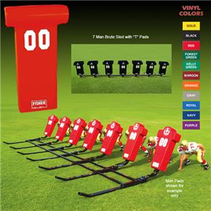 Fisher 7 Man Football Brute Sleds w/ "T" Pads