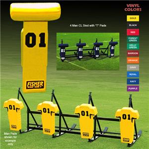 Fisher 4 Man Football CL Sleds w/ "T" Pads