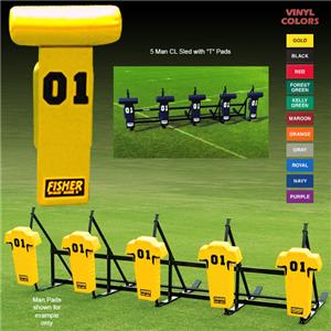Fisher 5 Man Football CL Sleds w/ "T" Pads