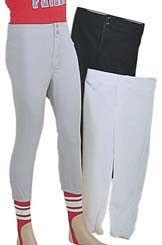 Adult Baseball Pants Elastic Waist w/Zipper Fly