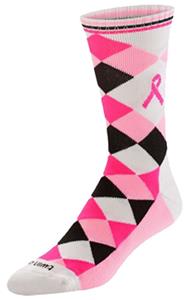 Breast Cancer Ribbon Argyle Socks (1-Pair)