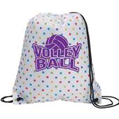 Volleyball Polka Dot Backpack Drawstring Volleyball Polka Dot Backpack Drawstring