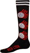 Red Lion Flaming Volleyballs Athletic Socks Red Lion Flaming Volleyballs Athletic Socks