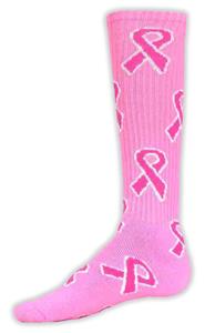 Breast Cancer Awareness Pink Ribbon Socks (12+)