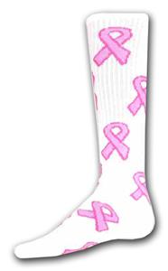 Breast Cancer Awareness Pink Ribbon Socks (12+)