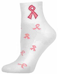 Cancer Awareness Pink Ribbon Crew Sock (12+)