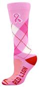 Red Lion Cancer Pink Ribbon Argyle Socks Red Lion Cancer Pink Ribbon Argyle Socks