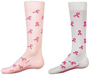 Cancer Awareness Pink Ribbon Compression Socks