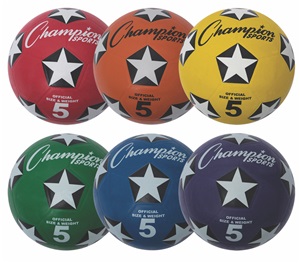 Champion Rubber Soccer Ball-Assorted Set of 6