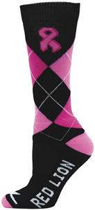 Cancer Awareness Black Ribbon Argyle Socks