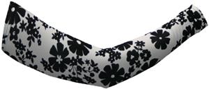 Womens White with Black Flowers Sleeve Warmer